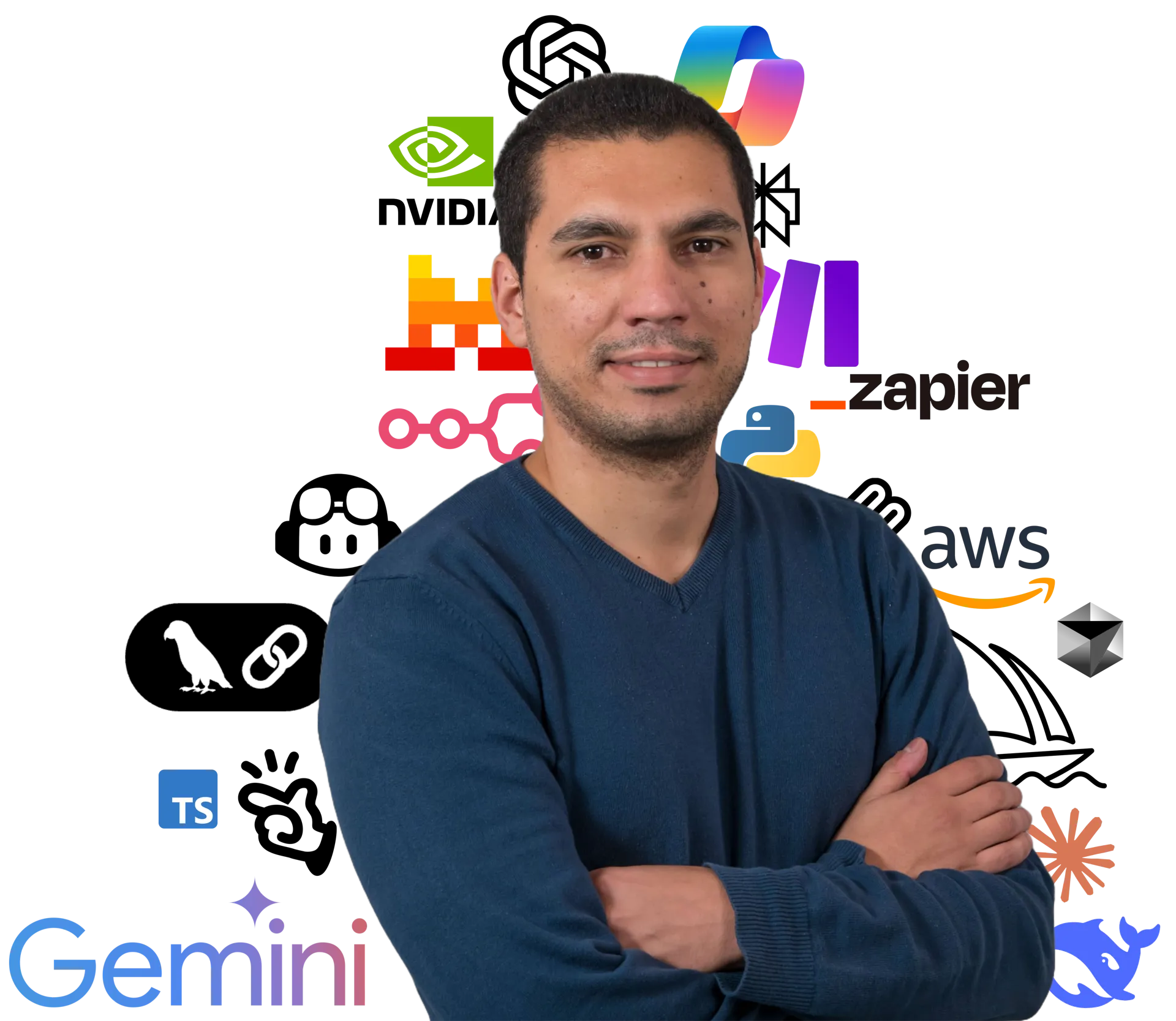 Yassine Chabli, expert IA business, entouré des outils d'intelligence artificielle qu'il maîtrise