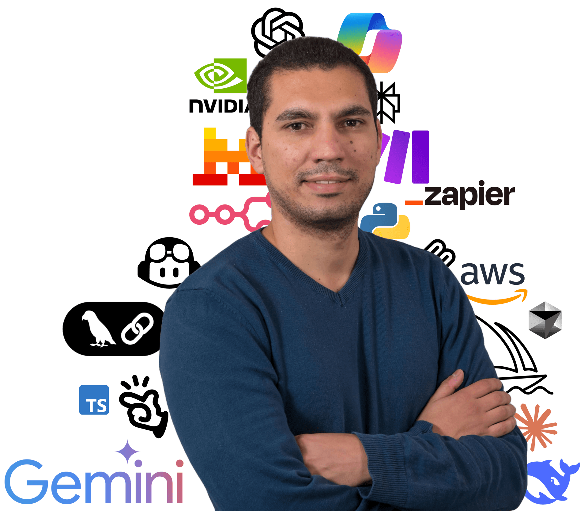Yassine Chabli, expert IA business, entouré des outils d'intelligence artificielle qu'il maîtrise